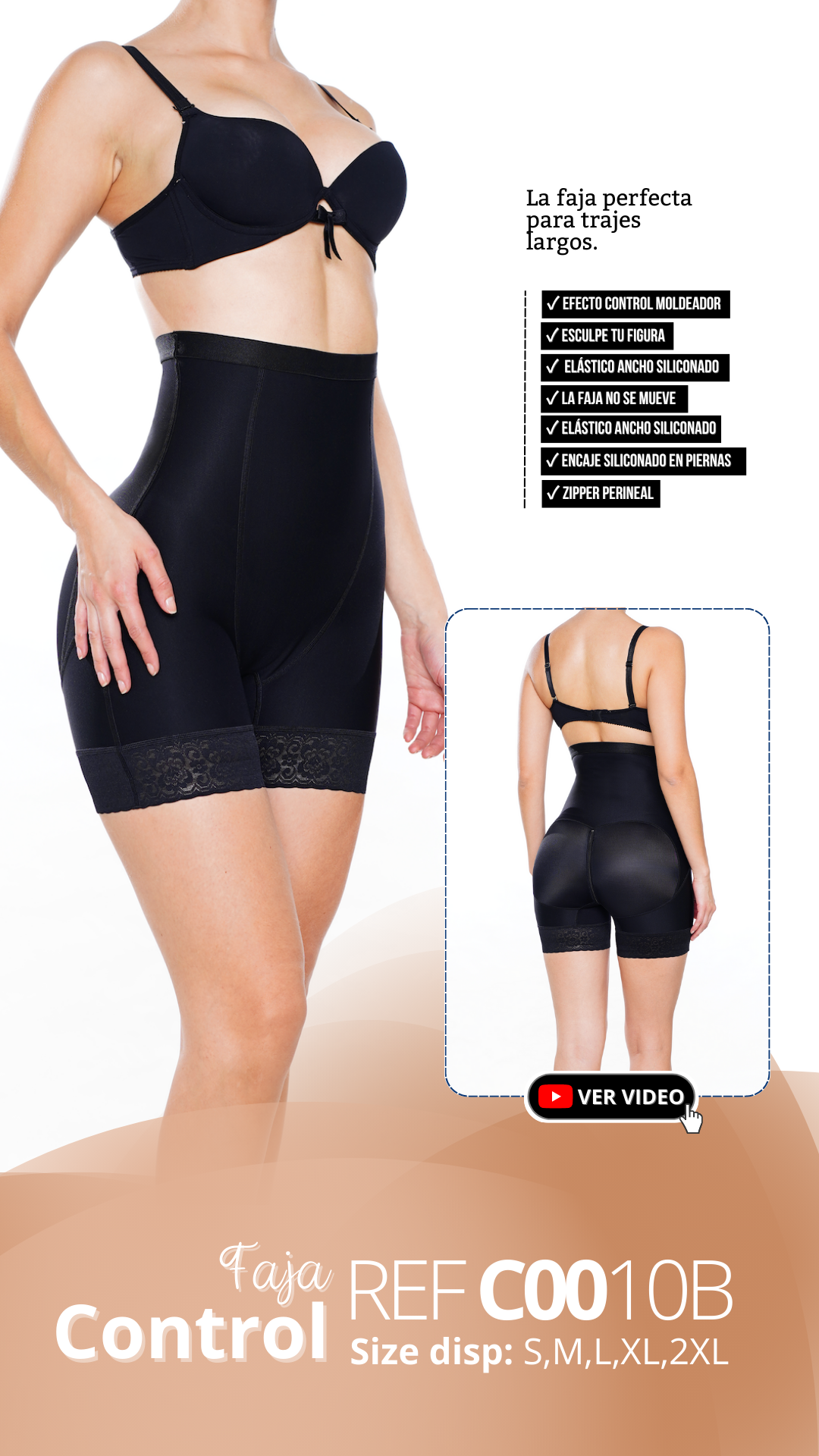 catalogo faja panty control color negro